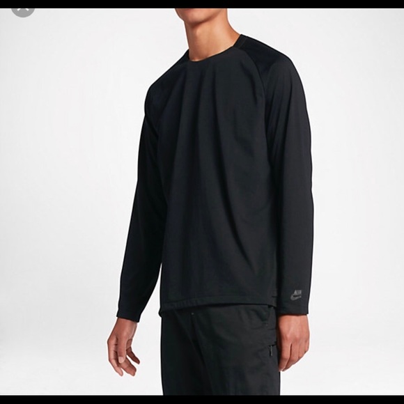 nike men's black long sleeve shirt
